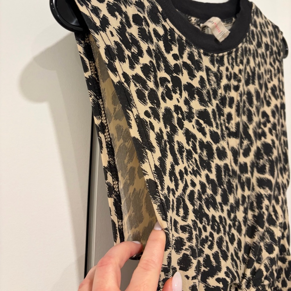 Anthropologie Daily Practice Twist-Front Mini Dress Cheetah in Size XSP petite - Picture 7 of 12